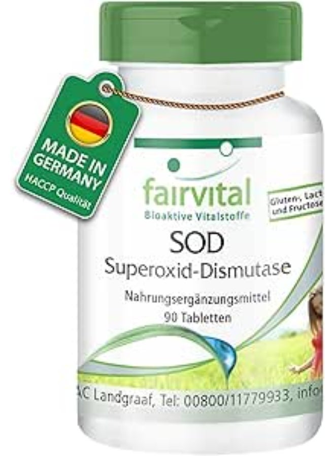 Fairvital SOD – Superoxide Dismutase – 6000 Enzyme Activity Units per Daily Portion – Supports Antioxidant Defense & Cellular Health – 90 Tablets – Made in Germany - Image 1